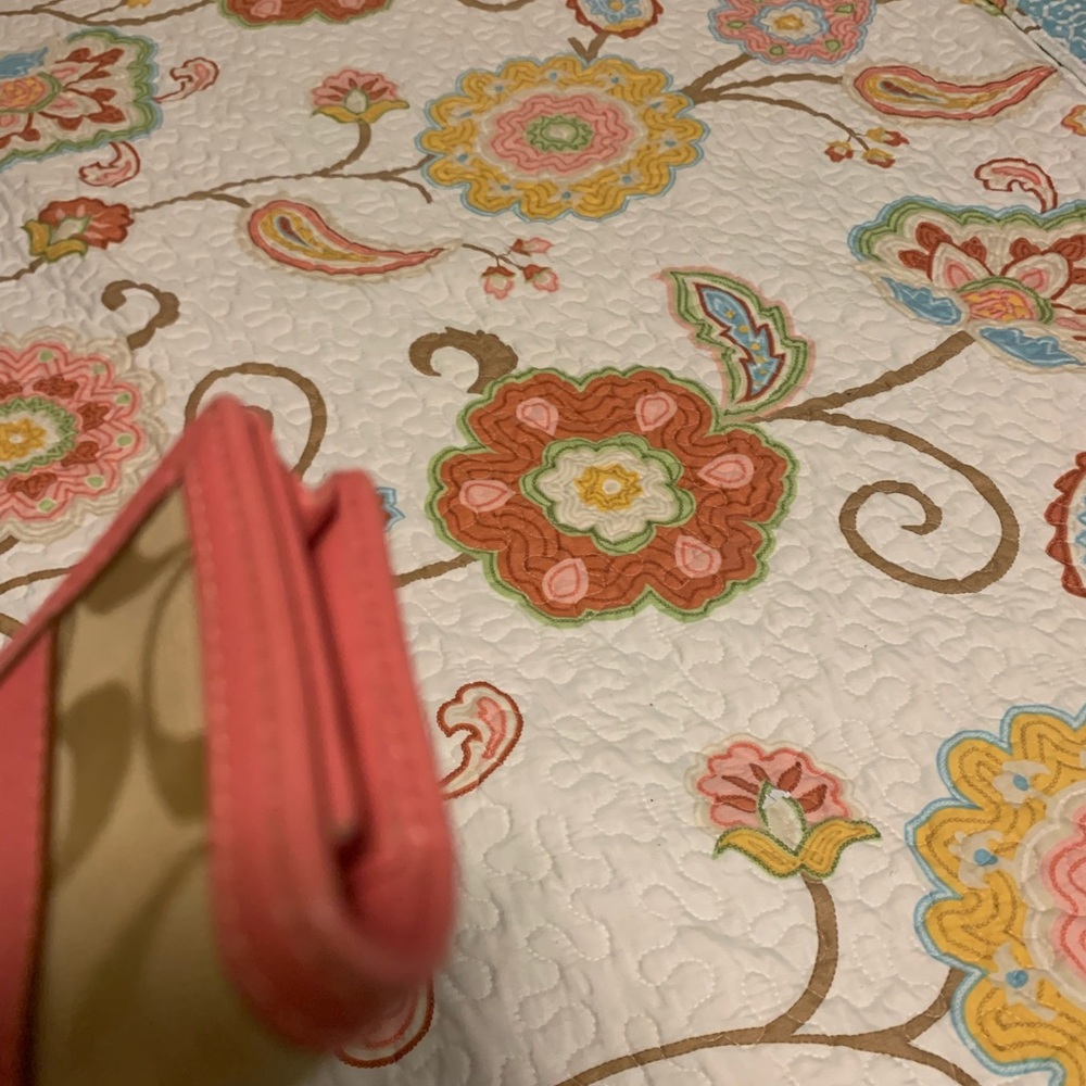 Coach Pink and Tan Women's Wallet - Picture 6 of 11